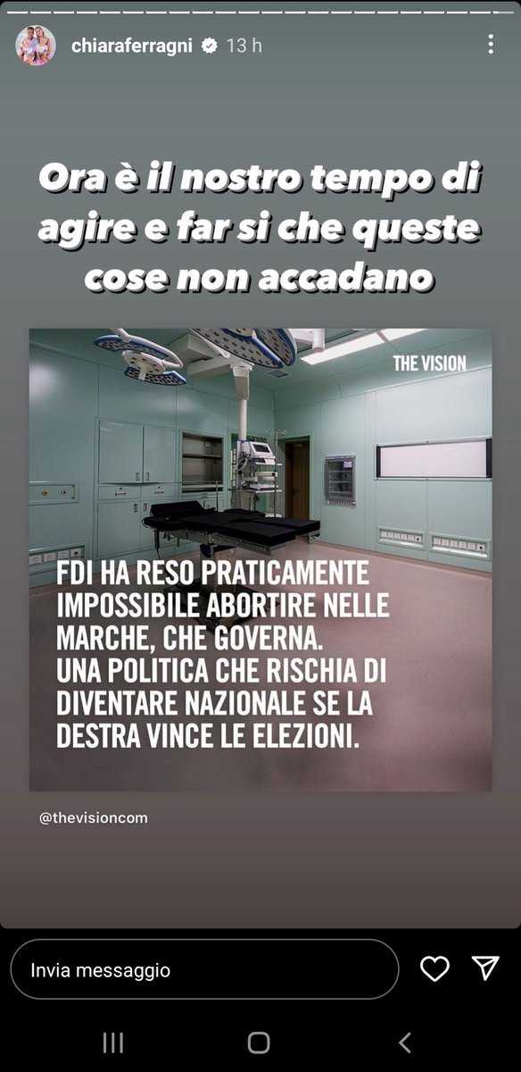 AisselaG's tweet photo. La #Ferragni è un'influencer che fa del suo potere mediatico un uso buono, portando alla luce problemi reali e schierandosi. #Aborto non è un diritto né di destra né di sinistra, ma universale https://t.co/eo6NqurKVo