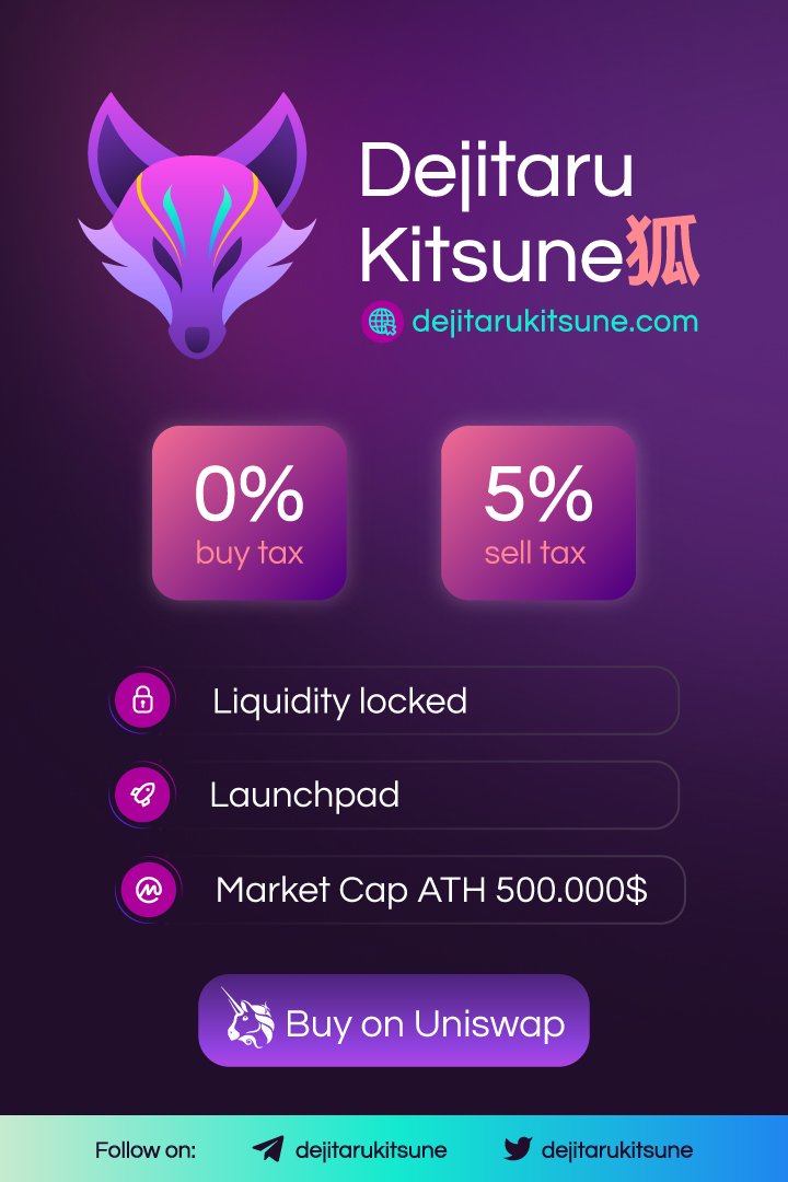 CharlesFrogFish's tweet photo. Another day closer to release of there own #Kitsunepad #Launchpad 

$Tsune #kitsune and the possessed once wil reveal there powers soon 🦊🦊🦊

Sitting on sub 140k mc 
#ATH near 500k mc 

🐸 @dejitarukitsune

Chart 💫 
https://t.co/5DFiDlGA0u

#btc #eth #LowCapGems https://t.co/aUnu2S4nVA