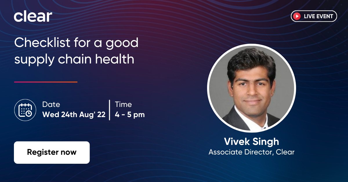 xpedize's tweet photo. Register now for our LIVE event: https://t.co/CNTwjlqKha 

Join us to understand the risk exposure for supply chains in the current times, particularly on the purchase side.

24th August | 4 to 5 pm

Block your calendar now!

#SupplyChain #Automation #Webinar @ClearfromCT https://t.co/LnUqNBdGC3