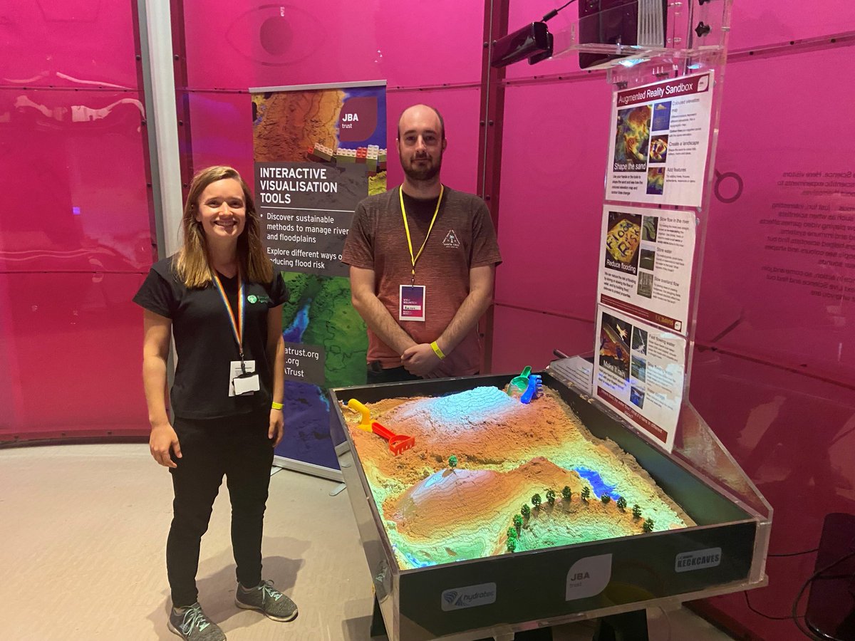 We’re @ScienceMuseum London with our ‘Science on a Sphere’ exhibition.
 
The Sandbox, supported by <a href="/JBATrust/">JBA Trust</a>, is an augmented reality sandbox where you can explore how changes in land use affect flooding.
 
How to visit: sciencemuseum.org.uk/visit
