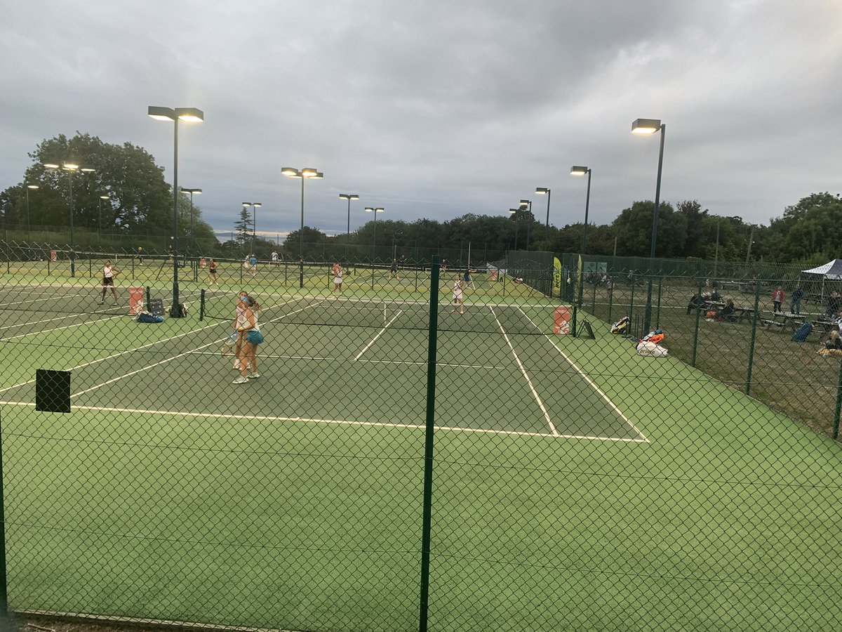 As day four of the #welshtennischamps gets underway let’s have a look at a shot from last night - top-class #Tennis under the floodlights @penarthltc @sportwales