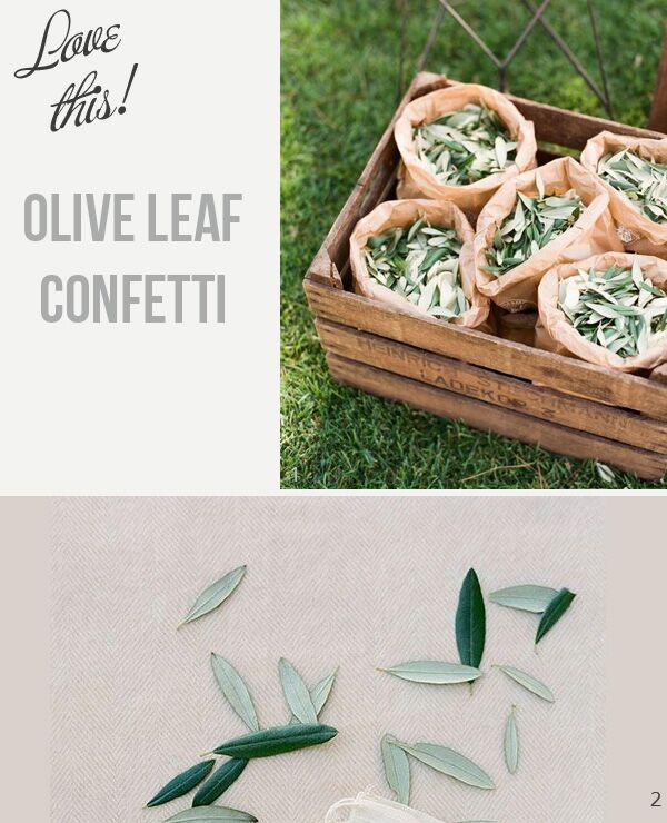 Olive Wedding Confetti and Decoration Ideas bit.ly/2qO3tXi
