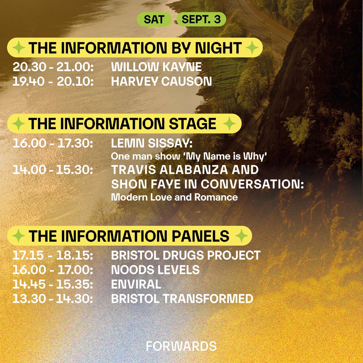 ForwardsBristol's tweet photo. Full set times for our 2022 programme are here ✨🌳

Just 10 days to go, tickets on Final Release and running low...

#FORWARDSBristol https://t.co/L6q1Kiuxkp