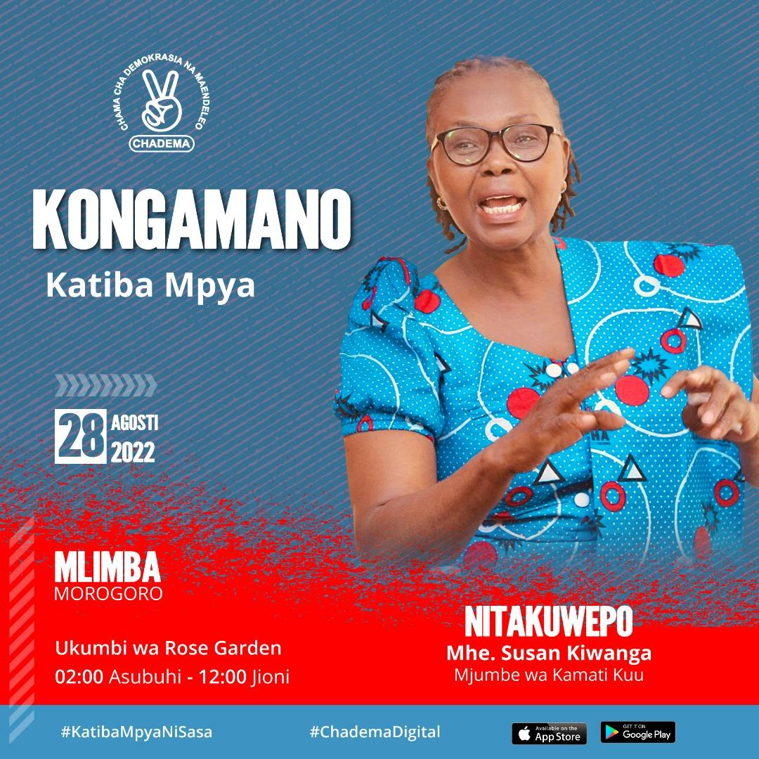 NamdiAzikiwe's tweet photo. Kongamano la #KatibaMpya sasa ni zamu ya mkoa wa Morogoro pale #Mlimba, kongamano litakalofanyika tarehe 28-08-2022, ambapo mama shupavu kiongozi wa wanaMlimba Mhe. #SuzanKiwanga atakuwepo.
#KatibaMpyaNiSasa https://t.co/wTqDwpRIuE