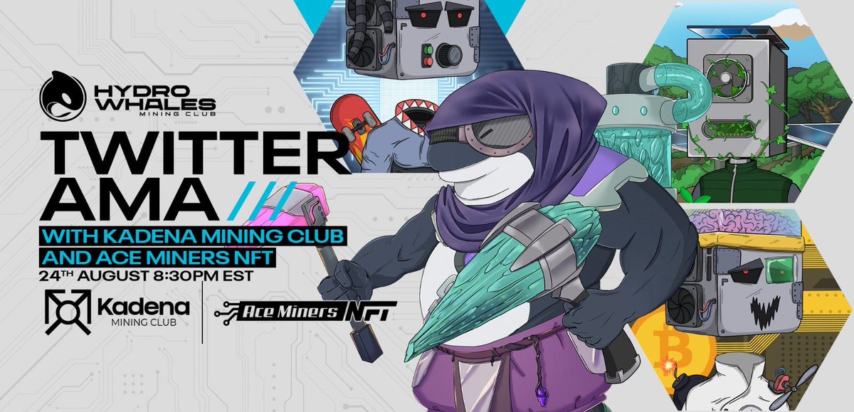 We're pioneering the future of crypto mining and NFTs! 

Want to win a KD-Box Pro? 🎉

1. FOLLOW <a href="/HydroWhalesClub/">Hydro Whales DAO</a>, <a href="/Aceminersnft/">Ace Miners NFT - SOLD OUT</a> &amp; <a href="/KDAMiningClub/">Kadena Mining Club</a>  
 
2. RETWEET + TAG 3

3. BE IN THE SPACES BELOW ⬇️ 
x.com/i/spaces/1DXGy…

#NFTs #bitcoin #kadena #eth #nftproject #crypto #btc