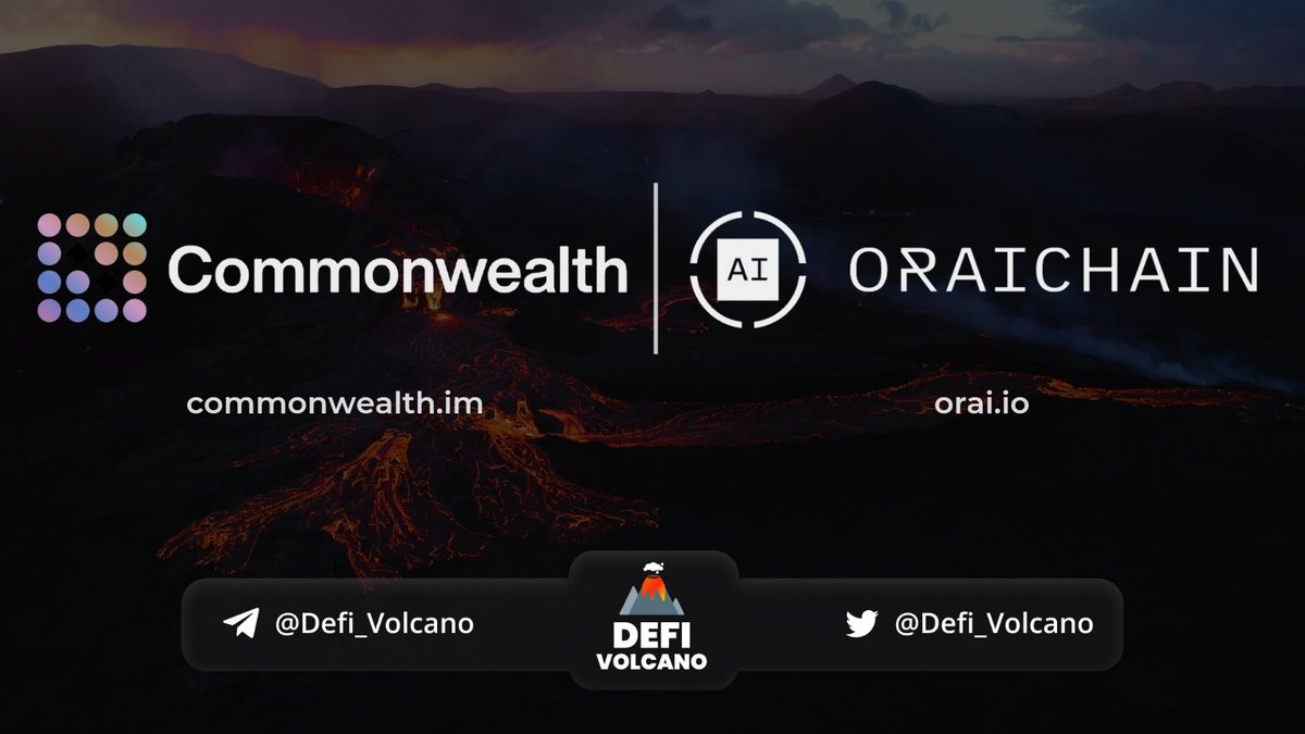 🚀All-in-one platform for on-chain communities @HiCommonwealth officially launched @Oraichain on their platform.

📌Highlights:
🔺Custom built &amp; crypto-native $ORAI gated forum for #Orai ecosystem
🔺On-chain governance
🔺Synchronous chat

🔗INFO:
commonwealth.im