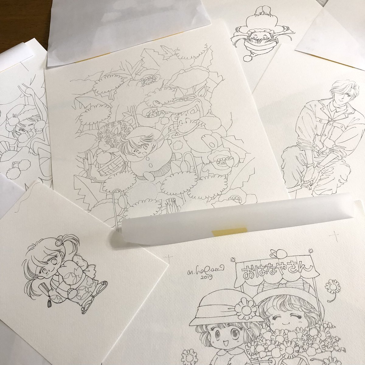 原画展で展示販売する作品は、
いつもまず描きたい絵の線画を先に進めてしまうのですが、
全ての色を塗りきれるわけではなく、次回に持ち越しということもままありまして😅(このトメヨネはようやく今回色塗る予定😅)

#萩岩睦美再現画展東京II
#ガレリア表参道原宿

続く↓ 