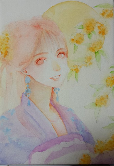 美人画のtwitterイラスト作品