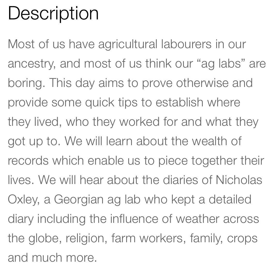 WillsmanOneName's tweet photo. Who doesn’t have an #AgLab in their #FamilyHistory or #OnePlaceStudy? Just noticed this full-day course by @SocGenealogists: Agricultural labourers – there is more to research than you realise https://t.co/cRZWFJVV04 #OnePlaceWednesday https://t.co/e2aPa0qrWf