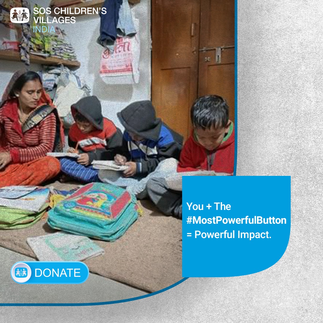 SOSVillageINDIA's tweet photo. Making an impact usually takes a lot of time but with the #MostPowerfulButton, you can instantly impact a child’s life positively.
Click it now! https://t.co/ZOakLJGrUT