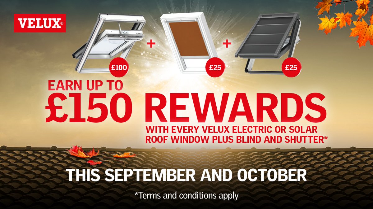 Earn Rewards with @VELUX  this September &amp; October at <a href="/BeersTimber/">Beers Timber & Building Supplies Ltd</a> . Sign up at velux.co.uk/rewards
