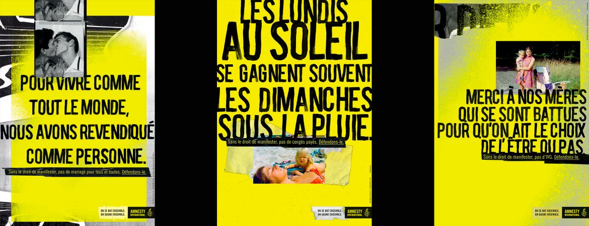 #droit #liberte Très sympa cette campagne de com pour <a href="/amnestyfrance/">amnestyfrance</a> par <a href="/DDBParis/">DDB Paris</a> Amnesty International nous rappelle que nos droits n’ont pas toujours existé lareclame.fr/ddbparis-amnes…