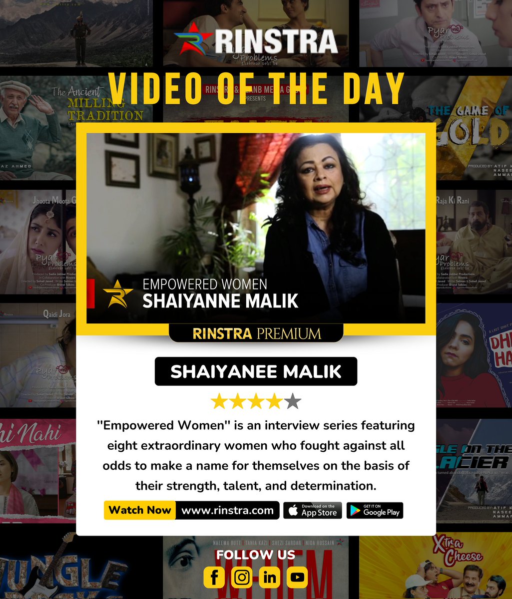 iRINSTRA's tweet photo. #RINSTRA presents #EmpoweredWomen an interview series featuring extraordinary #Womens of #Pakistan.
#WATCH the story of @shaiyannemalik

WATCH NOW⤵️
https://t.co/b9XXh2YrrK

Download Rinstra App⤵️
Play Store: https://t.co/mHb3L9Vwje
Apple Store: https://t.co/5DgNW2ucmq https://t.co/l6uR8mH2Qi