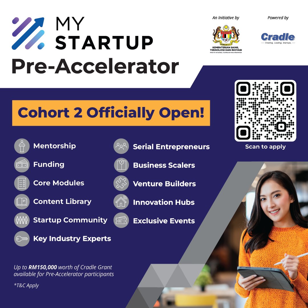 Beyond4SEA's tweet photo. Register now, limited to 40 teams!
https://t.co/OTkVemMEnB
#cradlefund #MYStartup #startupmalaysia #smallbusinessstartup #seedphasestartup #mentorship #capacitybuilding #startupmasterclass #startupprogramme #startupinvestment #startupfunding #grant #ecosystem #entrepreneurs https://t.co/CvNi1h1NPI