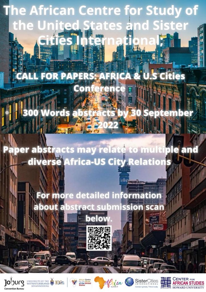 The African Centre for the Study of the US (@acsus15) on Twitter photo Call for abstracts has been extended to 30 September 2022. Paper abstracts may relate to diverse Africa -US city relations. Call for abstracts has been extended to 30 September 2022. Paper abstracts may relate to diverse Africa -US city relations.