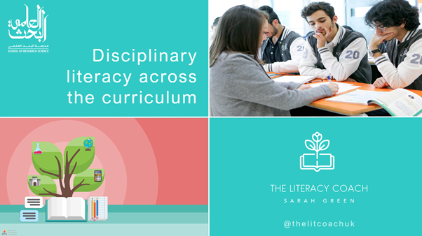 Had a lovely morning talking to colleagues at @srsdubai1 about disciplinary literacy - thanks for inviting me @mthomas2010! I am really looking forward to working with you all this academic year...
