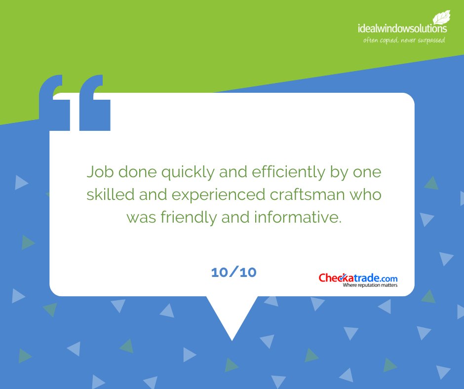 IdealWindows_'s tweet image. 10s all round🤩 Thank you for the great review!

bit.ly/3Ae6XTm 

#IdealWindowSolutions #WeHaveaSolutionForThat