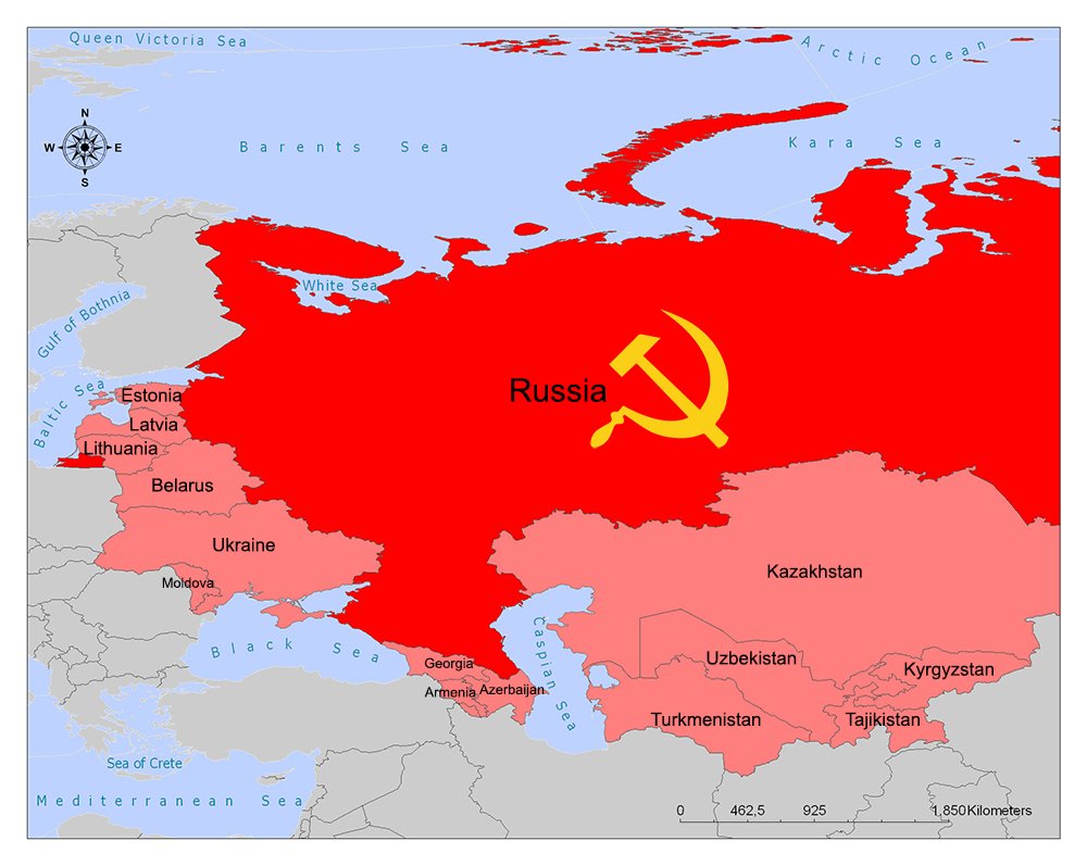 MetalDfg's tweet photo. @Gaming1Nick @okyes____ @Ukraine Well If we look at a map from the the USSR a lot of countries where owned by Russia https://t.co/bkNXmZ6U6B