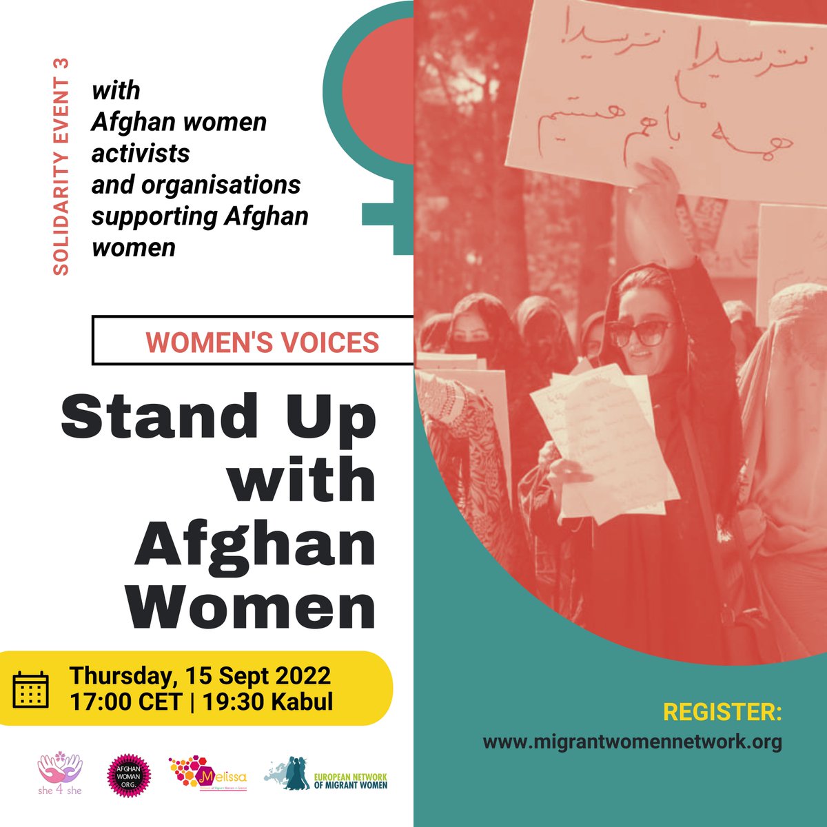 #WomensVoices The third solidarity event on Afghan women will host a number of Afghan female activists as well as organisations who have been working to support women inside and outside of #Afghanistan. Join us online on 15 September @ 17h CET &amp; register tinyurl.com/26sj3es4📍