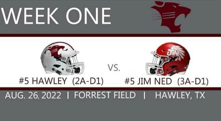 Tx_HSfootball's tweet photo. FRIDAY NIGHT!! WEEK ONE🏈🏈🏈
HAWLEY 🆚 JIM NED
@Bearcat_HHS vs. @jimnedfootball
📺 https://t.co/8X5F1biVqB
AUG 26,2022 | FORREST FIELD | HAWLEY, TX
#NTXHSFB #hawley #jimned @JimNedHS @JNathletics
@JNSportsNation #ntxhsfb #txhsfb @NTXHSFB #NTXHSFB https://t.co/hWXkYTG4rz