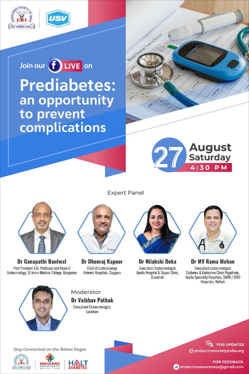 monty_doc's tweet photo. #Prediabetes
#WindowOfOpportunity
#ActNowBeatDiabetes #Endotwitter #MedEd

August 27
16:30hrs IST 🇮🇳

#EndocrineAwareness
#Hormones
#PanelDiscussion

 Audience Links 

1️⃣ https://t.co/Z9qha6oI95
2️⃣ https://t.co/9KKvs0hQDp
3️⃣ https://t.co/83HvctEaqV

@TiwariAlankar @KamathGurudutt https://t.co/QGiLQ0Q2N0