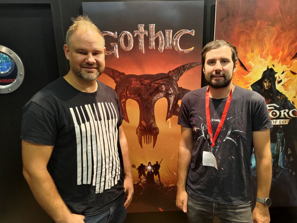 Our Gamescom team giving fireshit chat development updates about <a href="/gothicthegame/">Gothic Game</a> <a href="/ElMegalomator/">Reinhard Pollice</a> <a href="/KaiRosenkranz/">Kai Rosenkranz</a>