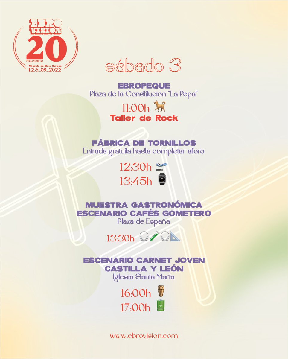 ebrovision's tweet photo. ⚠️ IMPORTANTE - HORARIOS
‼️Aquí tenéis los horarios para esta edición. ¡Ni se os ocurra perderos ninguno!

#ElFestivalQueTeToca 
#UnFestivalQueEnamora https://t.co/y4DlOnkAzl