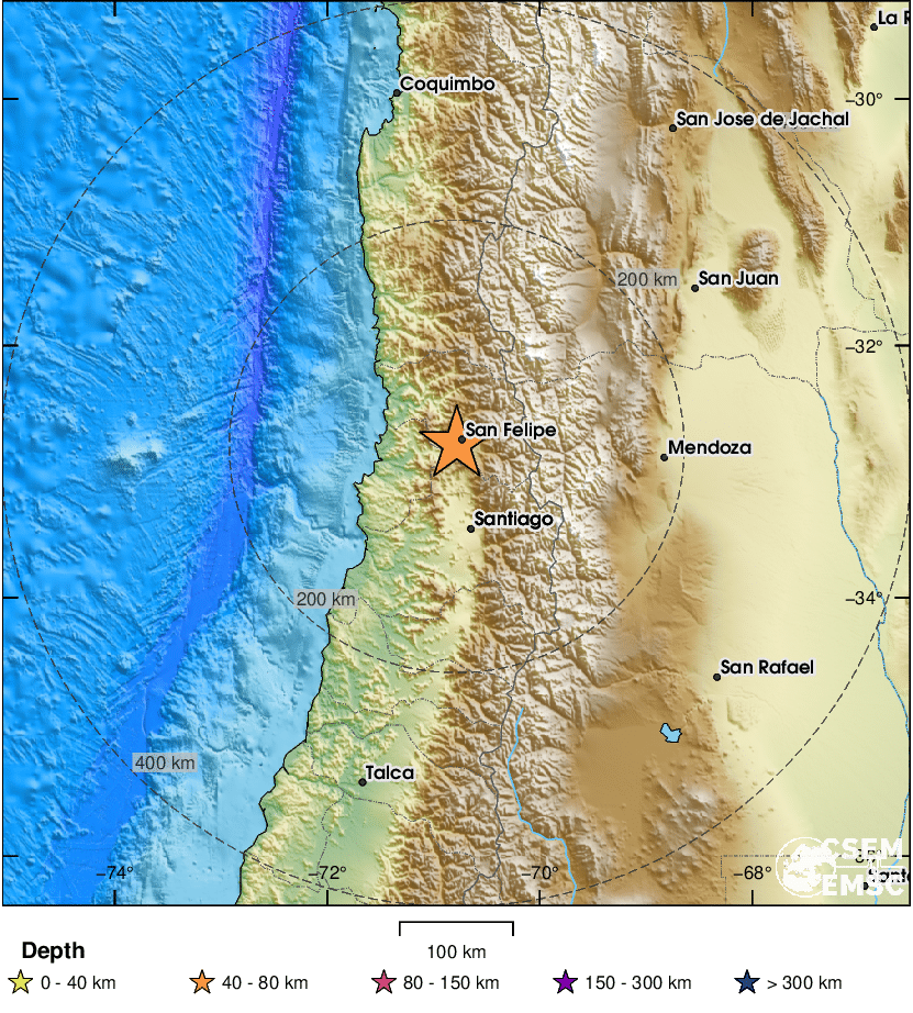 LastQuake's tweet photo. ⚠Preliminary info: #earthquake (#sismo) about 6 km SW of San Felipe (#Chile) 2 min ago (local time 04:32:49)❗MAGNITUDE NOT AVAILABLE YET❗Updates at:
📱https://t.co/LBaVNdVFgz
🌐https://t.co/AXvOM7qtuH
🖥https://t.co/wPtMW5w1CT https://t.co/It7VsOImRC