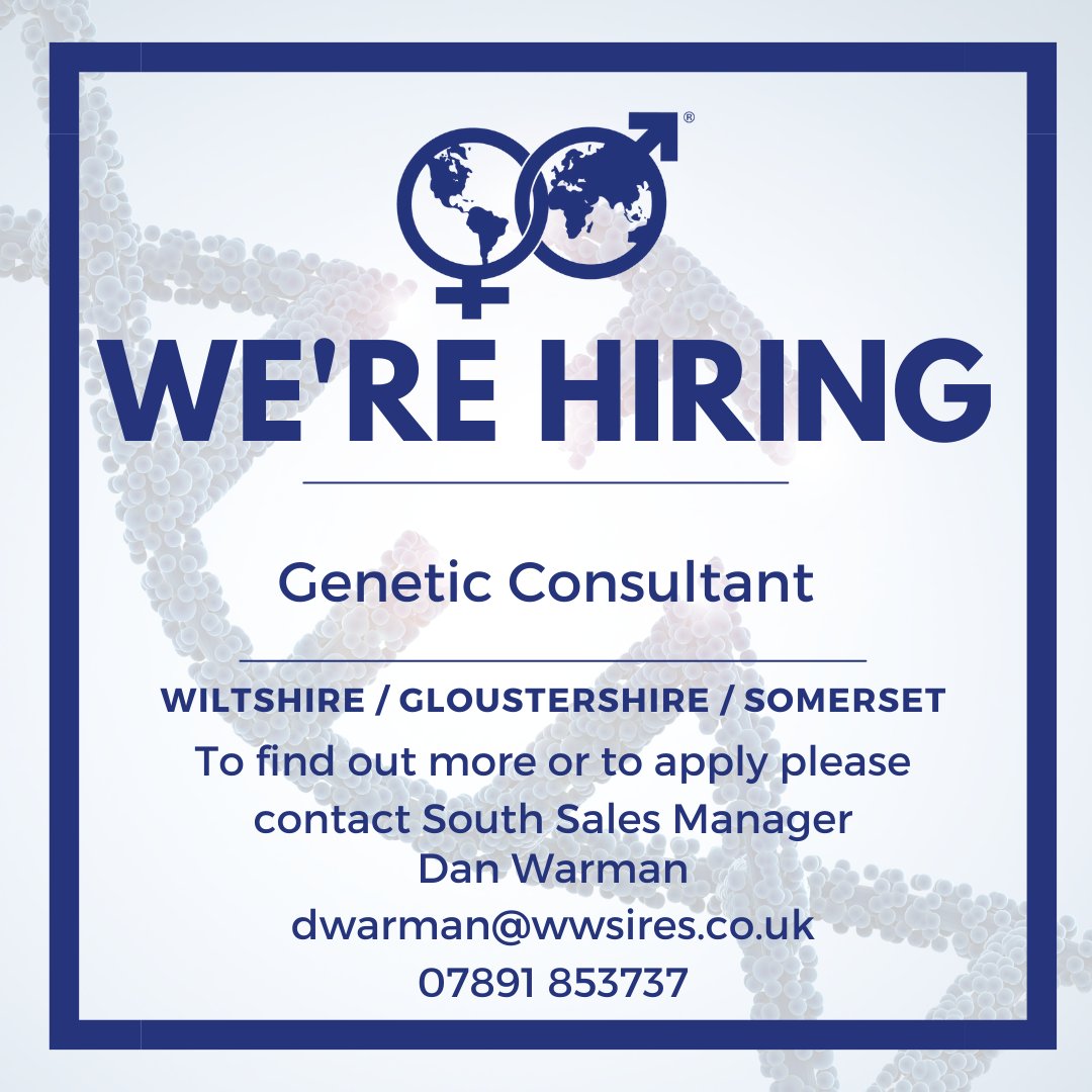 WWSires_UK's tweet photo. World Wide Sires UK is expanding and seeking a Genetic Consultant to join our Southern Team covering Wiltshire, Gloustershire and Somerset areas.
For more information about this role, please visit our website; https://t.co/2wr5Bnx1k4 https://t.co/kCR4ylvlru