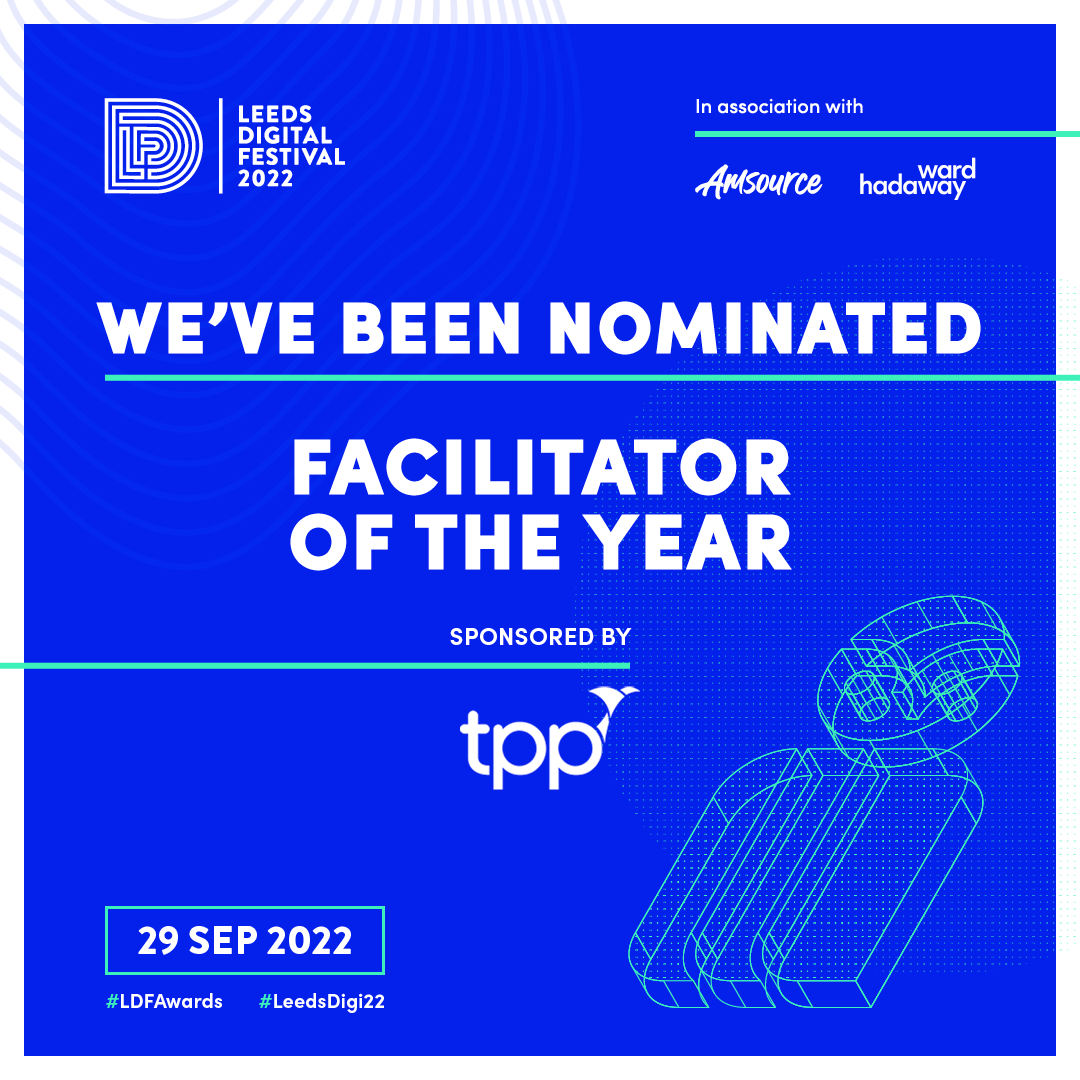 CoLabHarrogate's tweet photo. Delighted to share the news that we've been shortlisted in the Facilitator of the Year category of this year's @LeedsDigitalFestival Awards! Huge thanks to all of our supporters in the Harrogate digital and tech Co-Lab community 🎉👏✨🤞😊😊#leedsdigi22 https://t.co/GjTzwmg2Sz