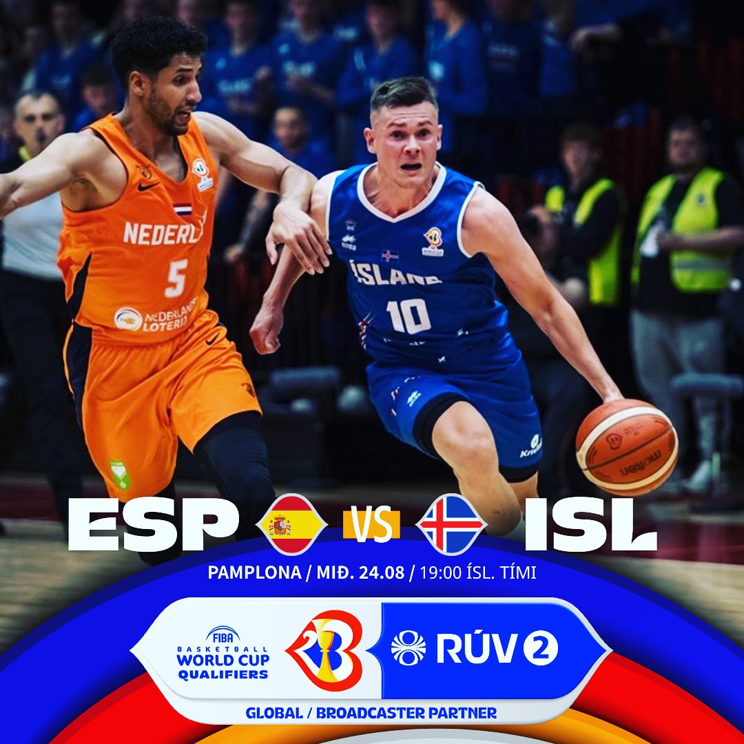 LEIKDAGUR!!!

🇪🇸 SPÁNN
🇮🇸 ÍSLAND 

🏆 Undankeppni HM2023
➡️ 2. umferð
🏀 Landslið karla
🗓 Mið. 24. ágúst
⏰ 19:00 ísl. tími
📍 Pamplona, Spáni
📺 Sýndur beint á RÚV2

📲 #korfubolti #WinForIceland | #FIBAWC
📲 fiba.basketball/basketballworl…
