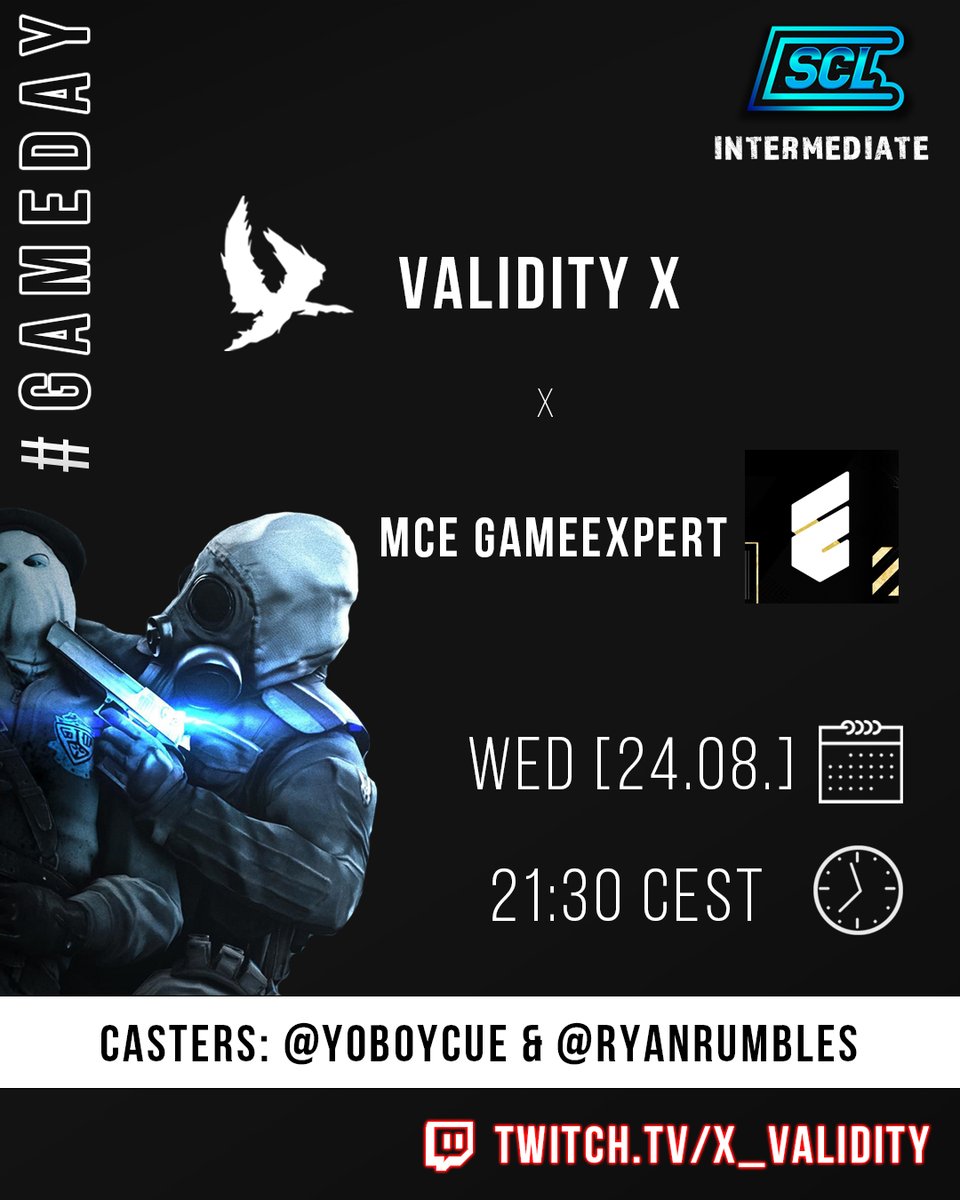 X_Validity's tweet photo. Our season on @scleague_net finally arrives! As our 2nd match of the day. 🔥
🆚 @teammcecom  🇵🇱
Still on 🎙️ @YoBoyCue  / @RyanRumbles 
🕘 21:30 CEST / 22:30 EEST
Come join us on our stream: https://t.co/IJDKqnx1Fr https://t.co/SZ52iphfSG
