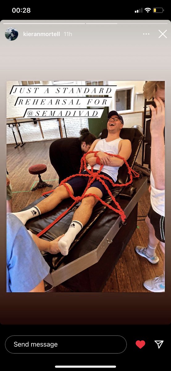 Our movement director @KieranMortell putting <a href="/semadivad/">David Ames</a> through his paces in rehearsals! (Admittedly, David seems to be enjoying himself.)
<a href="/HorsePlayLondon/">Horse-Play</a> is at <a href="/RiversideLondon/">Riverside Studios</a> for a limited run of only 4 weeks. They’re about to have the rise of their lives…