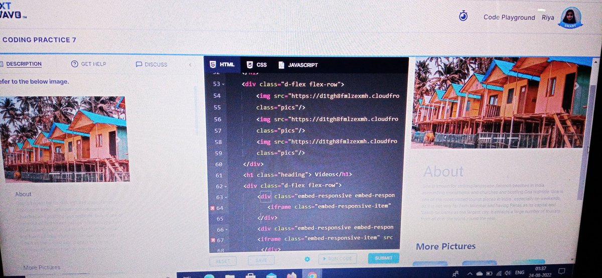 RiyaPandey9119's tweet photo. Completed coding practice-7 ( Developing Layout) . 
#html #css #bootstrap 
#coding
#ccbp
#nxtwave #rahulattuluri https://t.co/39PdPgmXBX