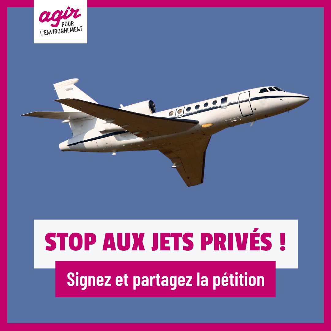✊ Interdisons les vols en jets privés ! ✈️

Signez la pétition : lc.cx/stopjet

Légitimement décriés, les vols en jet privé rejettent entre 5 et 14 fois plus de gaz à effet de serre que les avions commerciaux, eux-mêmes déjà fortement émetteurs !