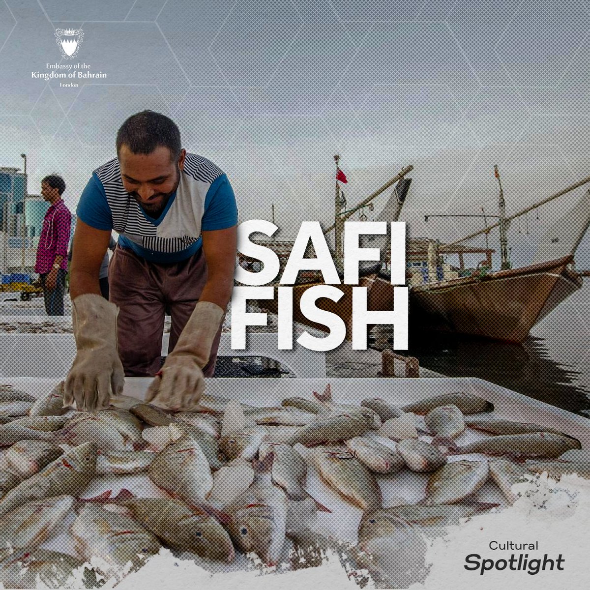 #CulturalSpotlight | Rabbitfish also known as #AlSafi in Arabic is one of the most famous fishes in the Arabian Gulf. It's regarded as the first for #Bahraini 🇧🇭 consumers. It is a popular traditional dish among many people in Bahrain.