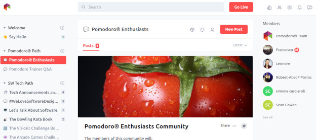 Pomodoro Technique (@pomodorotech) on Twitter photo Join the free community of Pomodoro® Enthusiasts
You can discuss your experiences and results with Francesco Cirillo (<a href="/cirillof/">Francesco Cirillo</a>) and other Pomodoro® practitioners: bit.ly/3Ajdeiz Join the free community of Pomodoro® Enthusiasts
You can discuss your experiences and results with Francesco Cirillo (<a href="/cirillof/">Francesco Cirillo</a>) and other Pomodoro® practitioners: bit.ly/3Ajdeiz