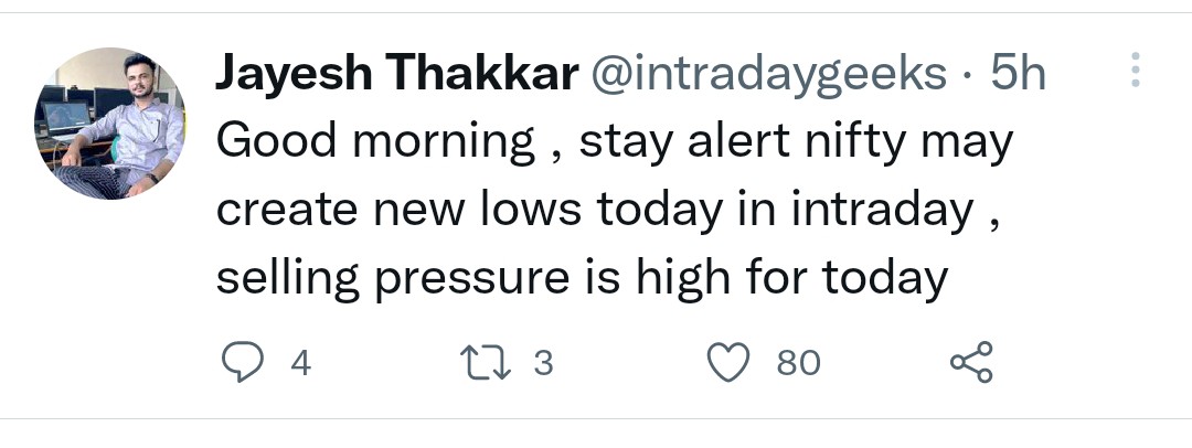 9TO3_MARKT's tweet photo. This is Most exciting thing about.
Market always gives space for each individual to express there own thoughts.
I  think this is really a democratic.

I follow both and follow their view on market . 
@iamrudramurthy 
@share_market https://t.co/Q5T1oQ7fqf