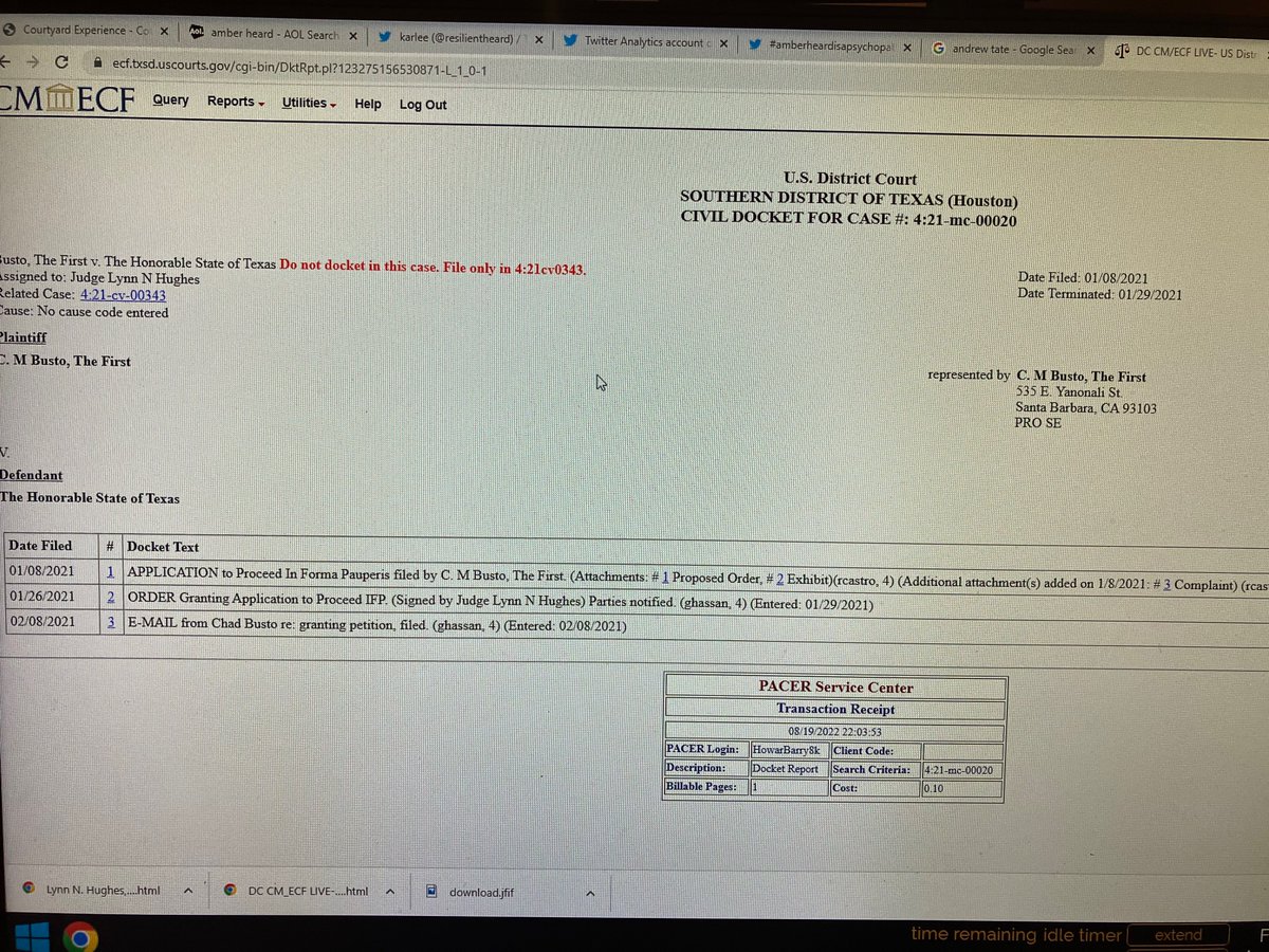 CMBusto1's tweet photo. AMBER ALREADY WON AS WELL IN FED COURT

L N HUGHES ORDERED HER TRIAL AND VERDICT ILLEGAL LAST YR

AND FAIRFAX DEFAULTED IN FED COURT IN ALEXANDRIA ON THE 10TH OF AUG https://t.co/ZloD93cd6v