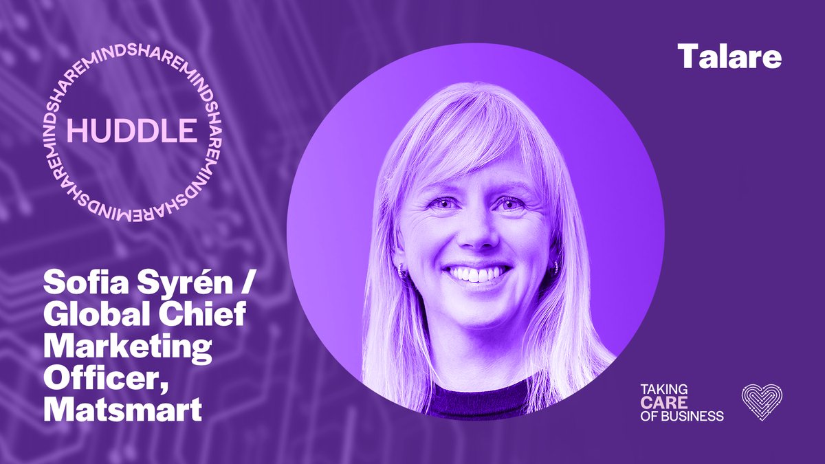 Vi välkomnar Sofia Syrén, Global CMO på @matsmart_se till höstens Huddle. Sofia kommer berätta om e-handelns mission och resa för varumärket (Motatos utanför Sveriges gränser) som dagligen tar nya internationella kliv.

Vill du vara på plats? Hör av dig till oss!

#HUDDLESE2022