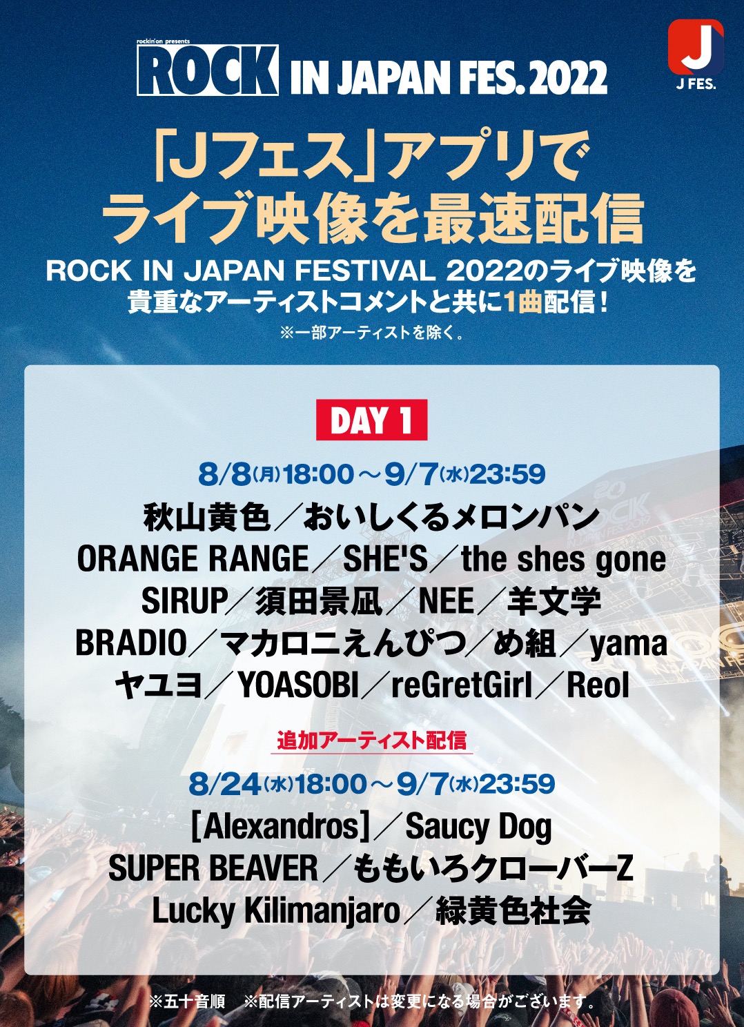 Rockin Onフェスofficial Rock In Japan Fes 開催 Rockinon Fes Twitter