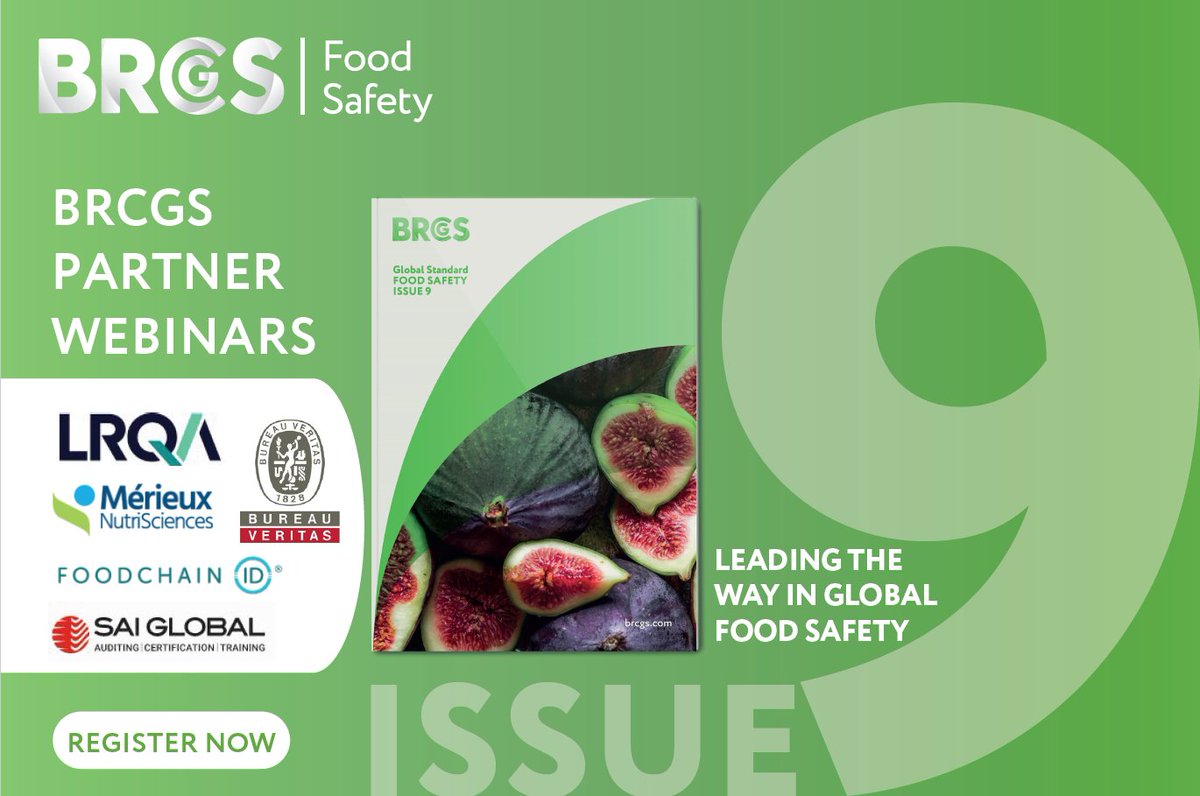 In collaboration with a number of Certification Bodies who deliver BRCGS audits and allow us to reach our certificated sites, we are hosting a series of launch webinars for the Global Standard Food Safety Issue 9. Find out more here: okt.to/5Jc0VE #foodsafety #webinar