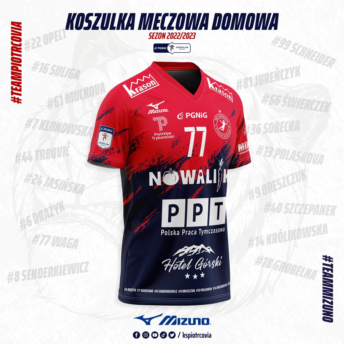 kbetnerowicz's tweet photo. W takich koszulkach przygotowanych przez #MIZUNO zagramy w tym sezonie w @SLkobiet 😎
@handballpolska @sport_tvppl @WPSportoweFakty @IwanskiMaciej @Chodzio74 @gorczynski_m @m_wojs @WojtekStaniec @SylwiaMicha @PBejnarowicz7 https://t.co/vpvzM87dWZ