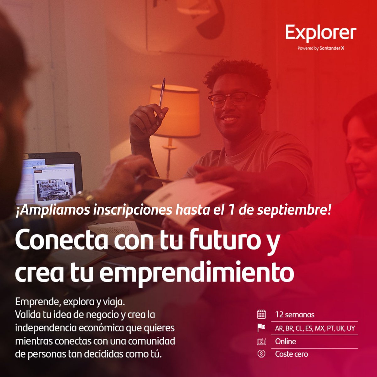 cipeuclm's tweet photo. ¡LAST CALL! 📞  Emprende, explora y viaja.

Si no te apuntaste a Explorer, tenemos notición: ¡ampliamos  plazo hasta el 1 de septiembre! 

✍️ Inscríbete: https://t.co/TrAJFMJwFT 

@SantanderX  @ExplorerByX  @uclm_es 

#explorerbyx  #exploreralumni #comunidadexplorer https://t.co/8bHwtzY6qt