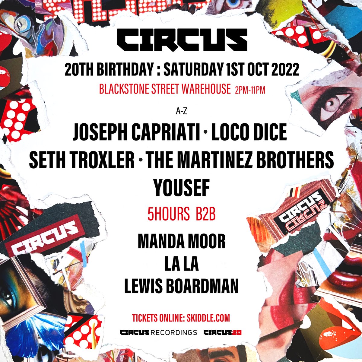 CIRCUSmusic's tweet photo. Twenty years deep…

For the first time anywhere, to celebrate 20 years of the best in electronic music @circusmusic are proud to present a total one off.  

Sign up now for first access to tickets - https://t.co/Bb4s3CsiA3 https://t.co/eENgct4IsP
