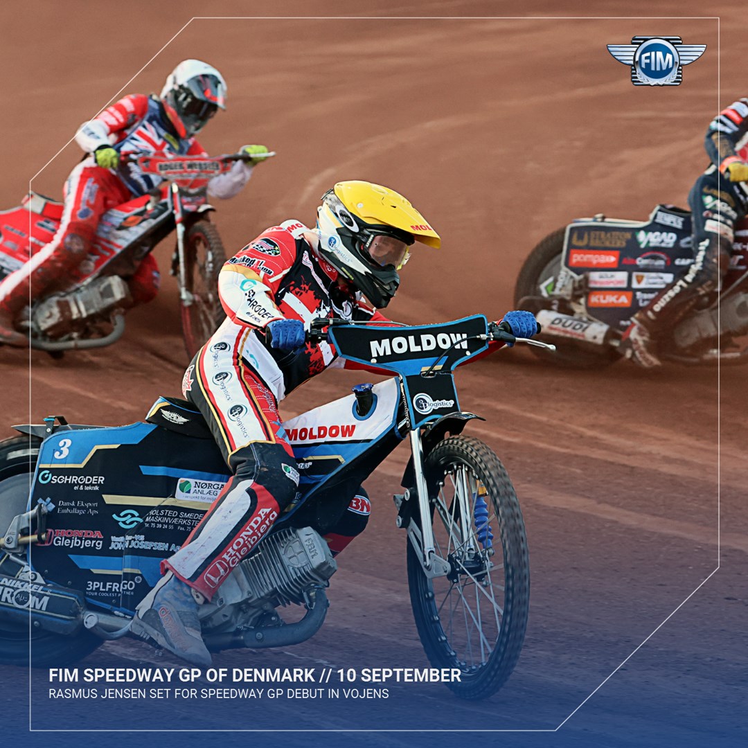 👏 Danish champion <a href="/Rasser_Racing/">Rasmus Jensen</a> crowns his biggest season so far by making his <a href="/SpeedwayGP/">FIM Speedway GP</a> debut after being named as wild card for the FIM #SpeedwayGP of Denmark 🇩🇰

Read more 👉 fim-moto.com/en/news/news-d…

#FIM | #FIMTrackRacing | #FIMSpeedway | #Speedway | #RasmusJensen