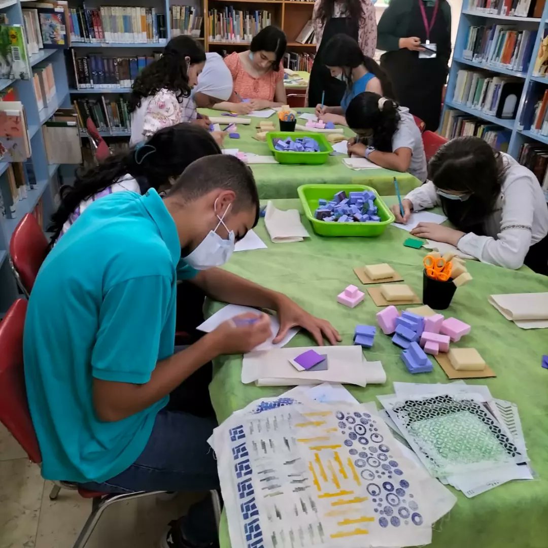 sdk6688's tweet photo. Part of the printing workshop at the Ottoman Court library in #Ramallah as part of the public program of #AlHarajeh artisan market that aims to revive Ramallah's old city and promote #Palestinian cultural heritage. https://t.co/Y3YdGAn1sZ