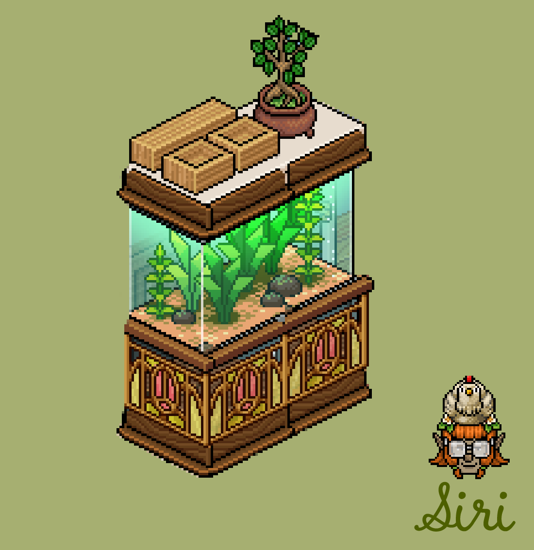 Sirikiitta's tweet photo. Small aquarium I made few months back
#siribuilds #habbobuild #pixelbuild https://t.co/O4iP1XMe4z