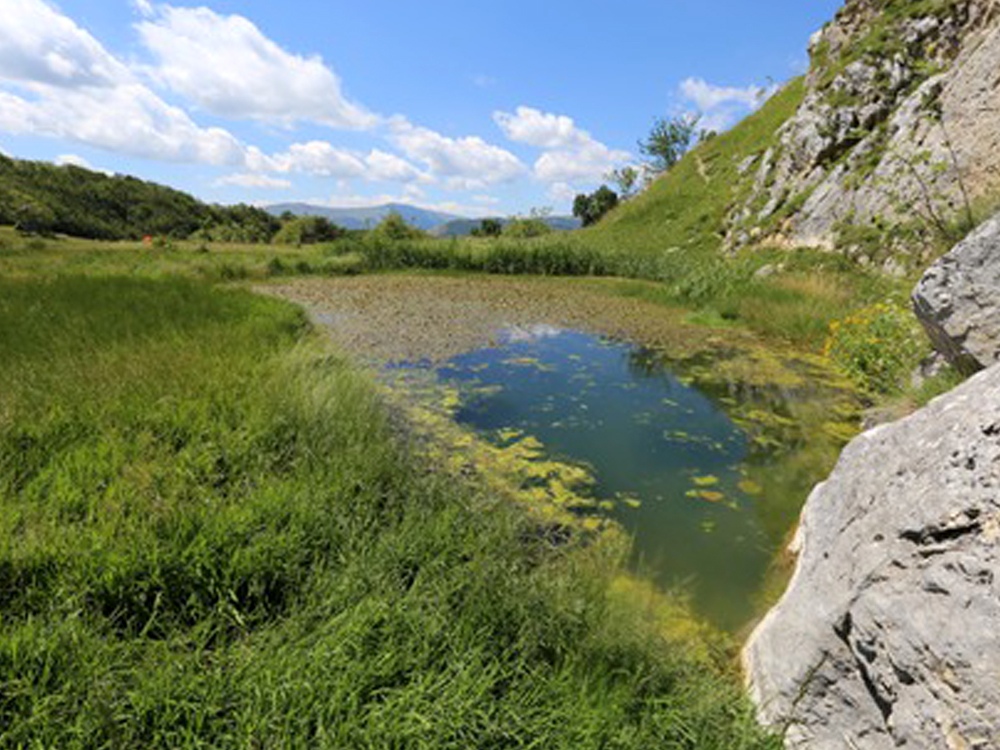 Il Lago Battista è uno degli unici due laghi perenni del #parcomaiella, sai dove si trova? #maiellapark #unescoglobalgeopark #maiellaglobalgeopark #scumaiella