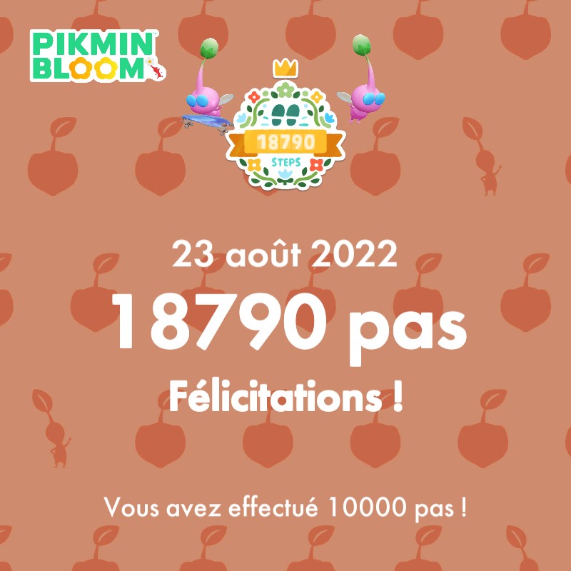 Jaycota's tweet photo. Petite journée hier *tousse*
j'ai mal aux pieds 😅
 #DailyPikminBloom https://t.co/pxOlx6KUcm